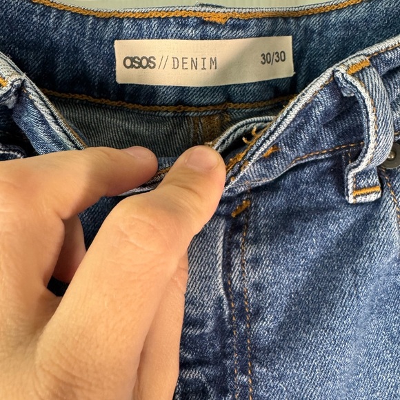 ASOS Mom Jeans High Rise Medium Wash Straight Leg Ankle Denim Womens Size 30 - Picture 3 of 7